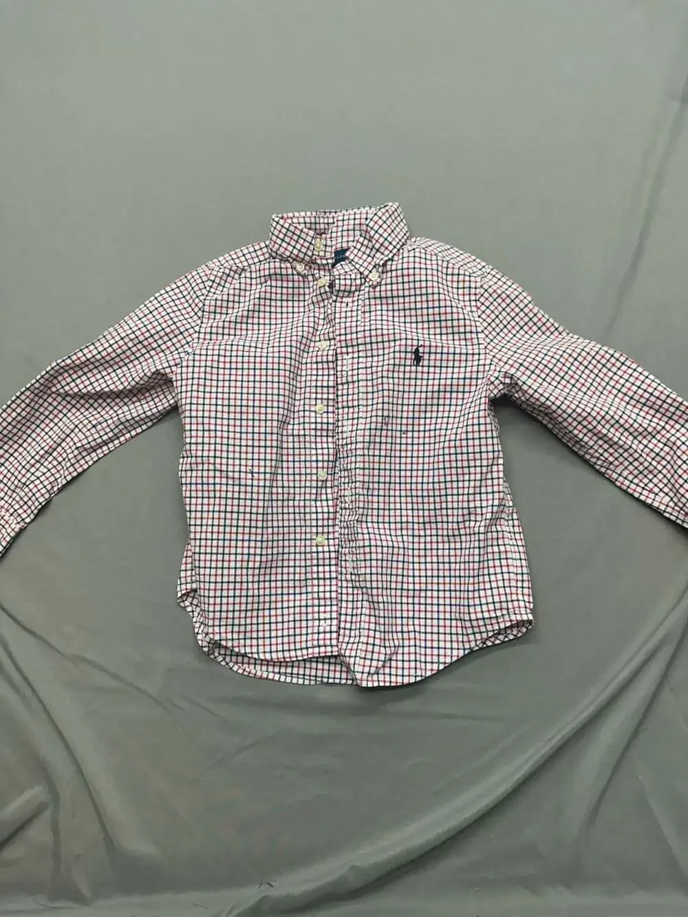 Ralph Lauren Boys Long Sleeve Button Down Shirt Plaid Size 4T Natural Stretch